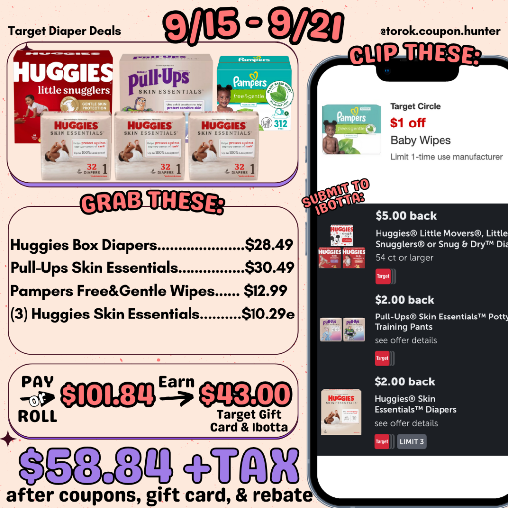 Diaper Deal At Target Over 101 Worth Of Diapers For 50 Torok Coupon Hunter