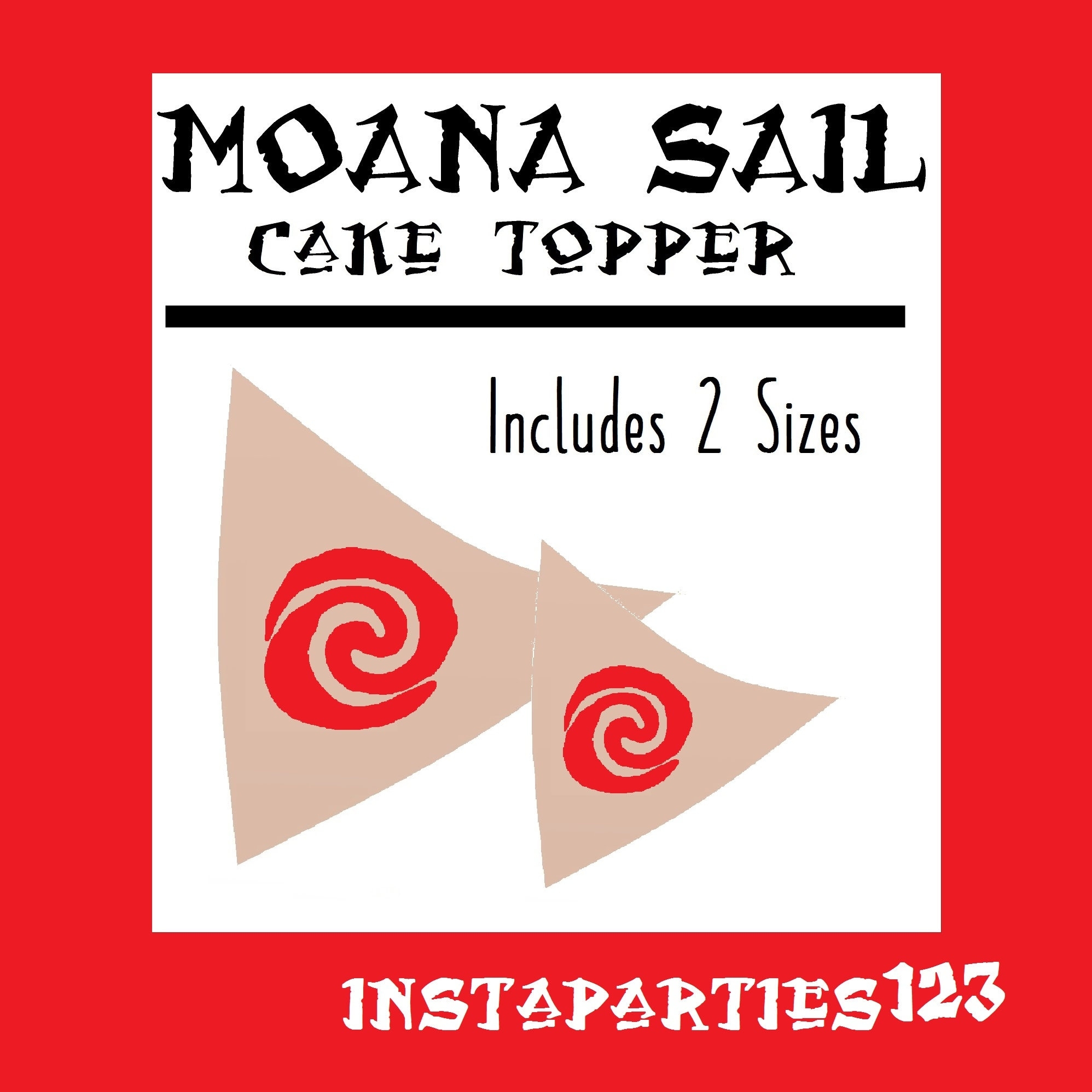 DIGITAL Moana Sail Boat Large Sail For Craft Boats And XL Sail For Cake Topper Instant Download Pdf File 2 Sizes Polynesian Maui Party Etsy
