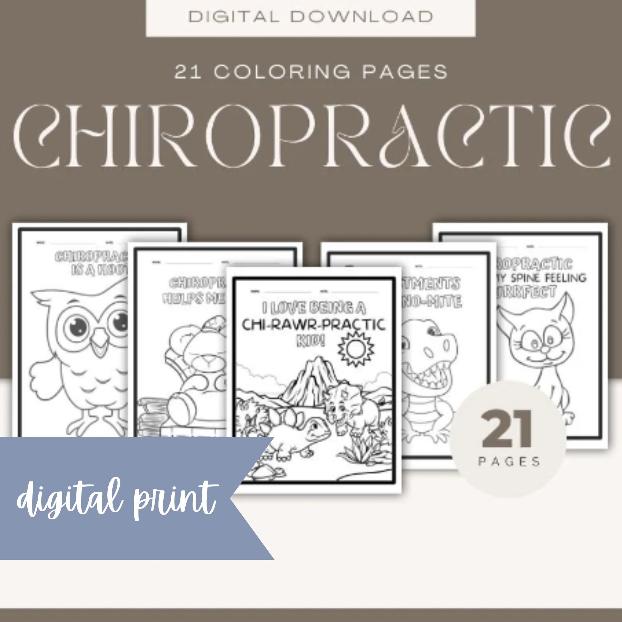 Digital Print Chiropractic Coloring Pages Chiropractic Chiropractor Pediatric Chiropractor Chiropractic Activity Pages Chiro Coloring Etsy