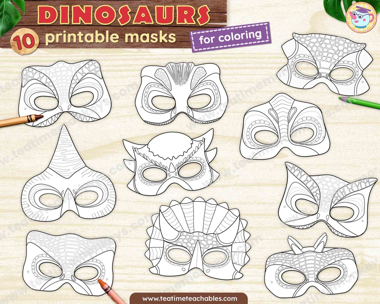 Free Printable Dinosaur Masks
