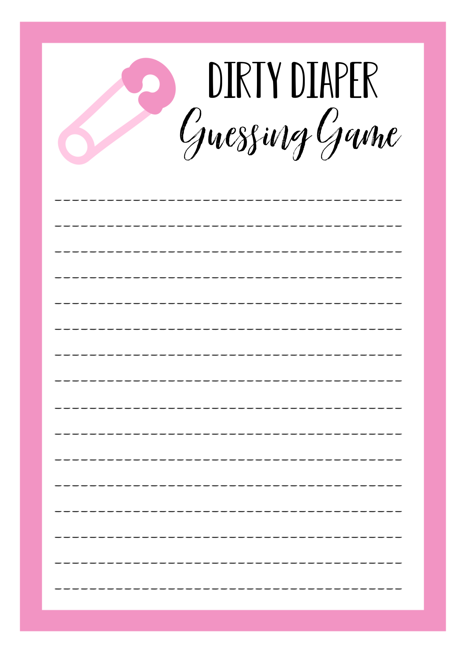 Dirty Diaper Baby Shower Games Fun Squared