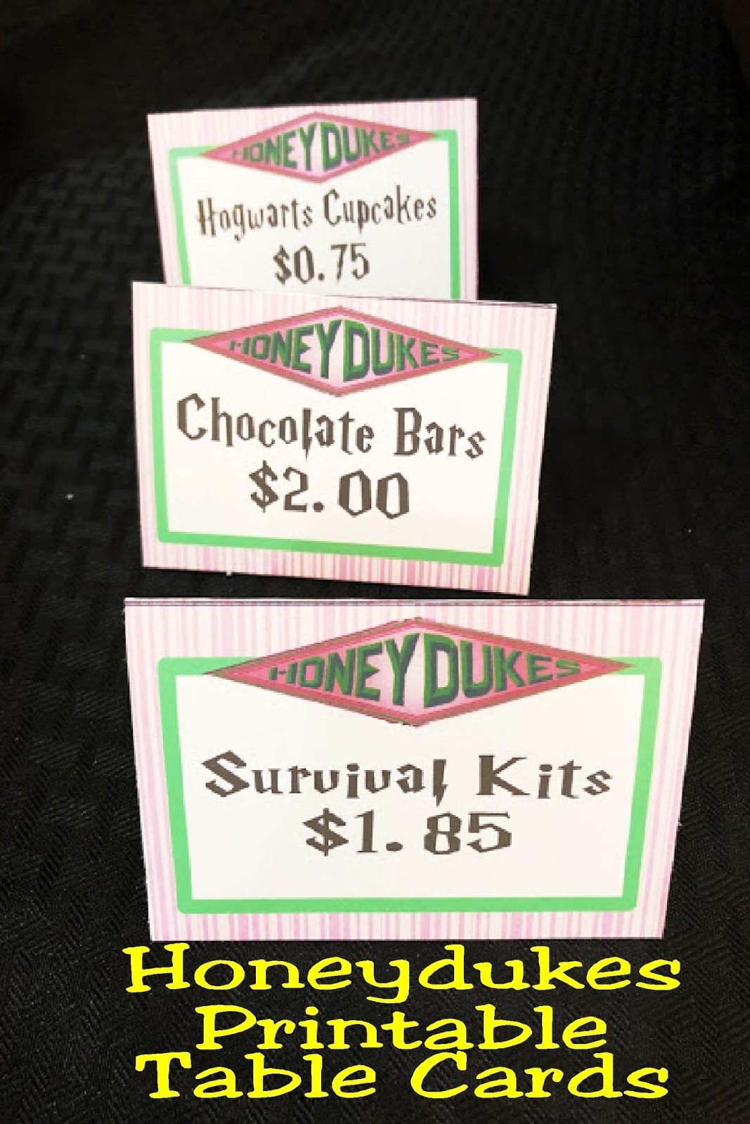 DIY Party Mom Honeydukes Table Cards For Your Harry Potter Party