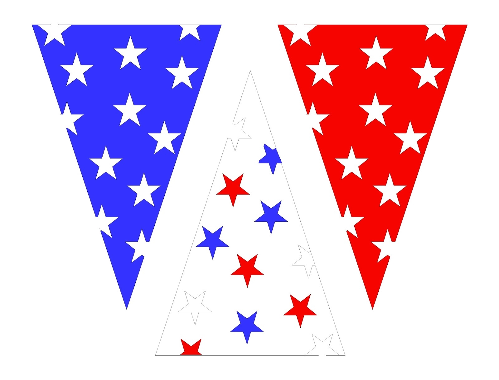 DIY Party Mom Patriotic Pennant Banner Printable