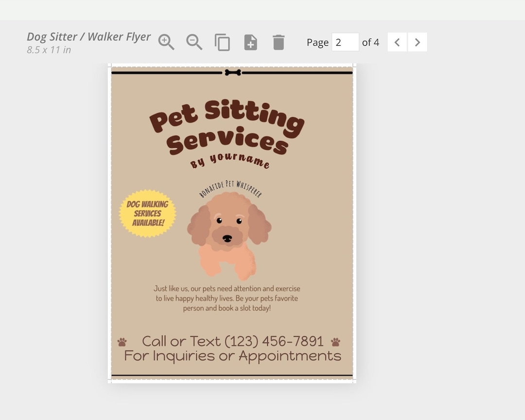 Free Printable Pet Sitting Flyers
