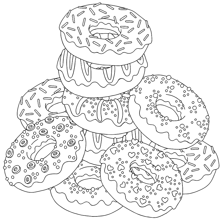Donut Coloring Pages Printable Coloring Pages