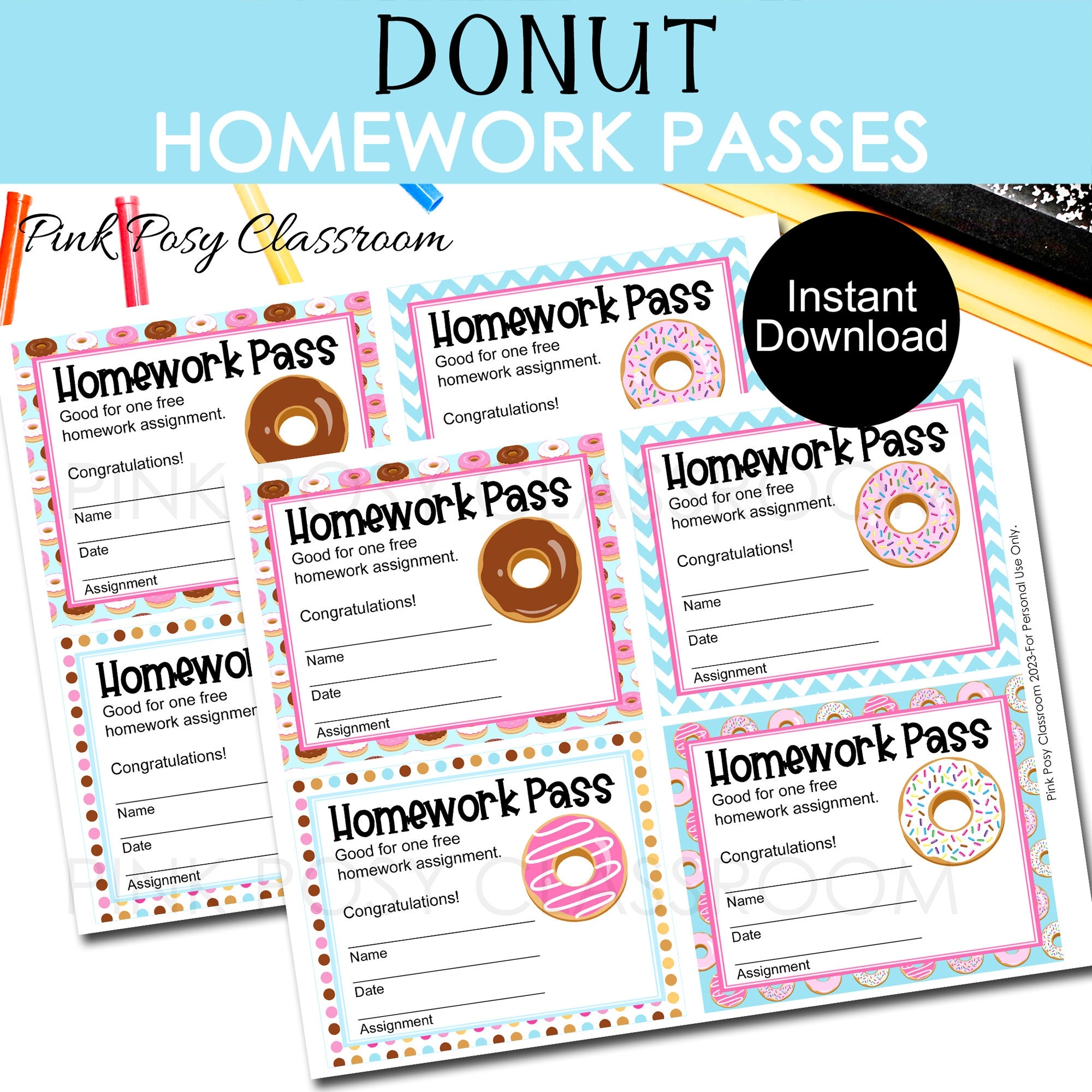 Free Printable Homework Passes
