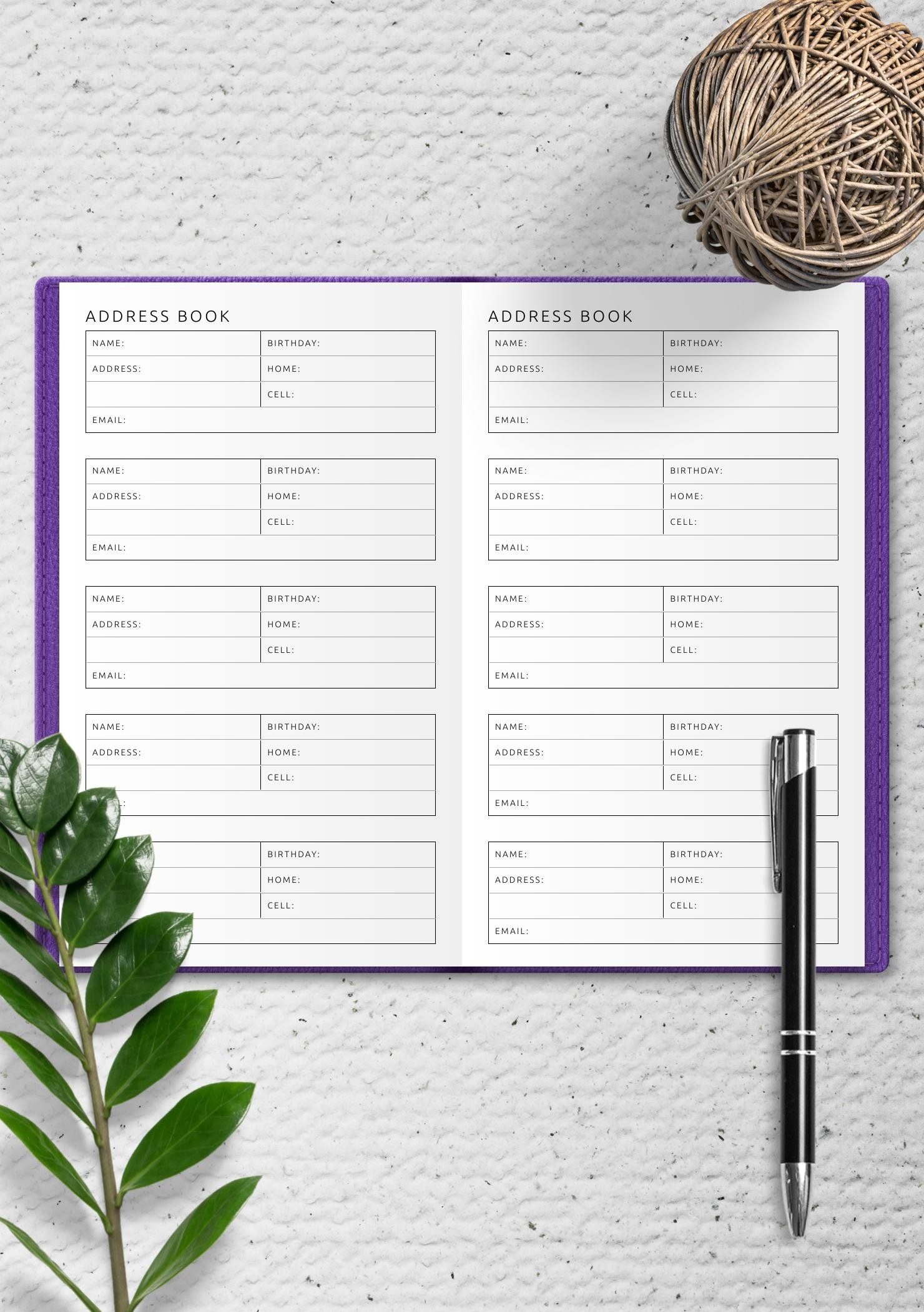 Free Address List Printable
