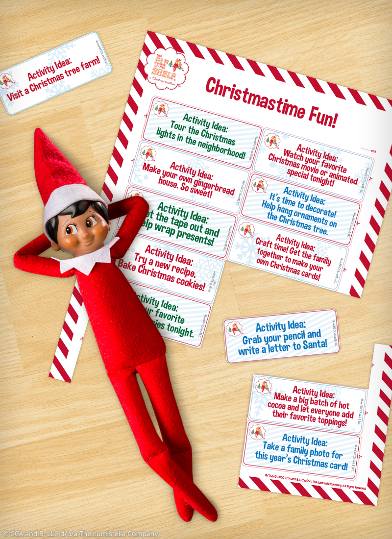 Download Printable Christmas Activity Cards The Elf On The Shelf