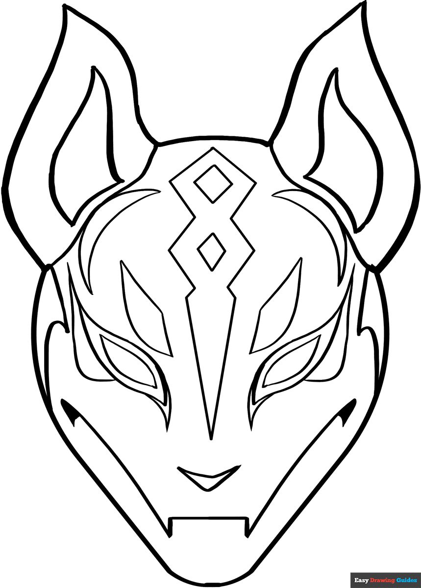 Drift Mask From Fortnite Coloring Page Easy Drawing Guides