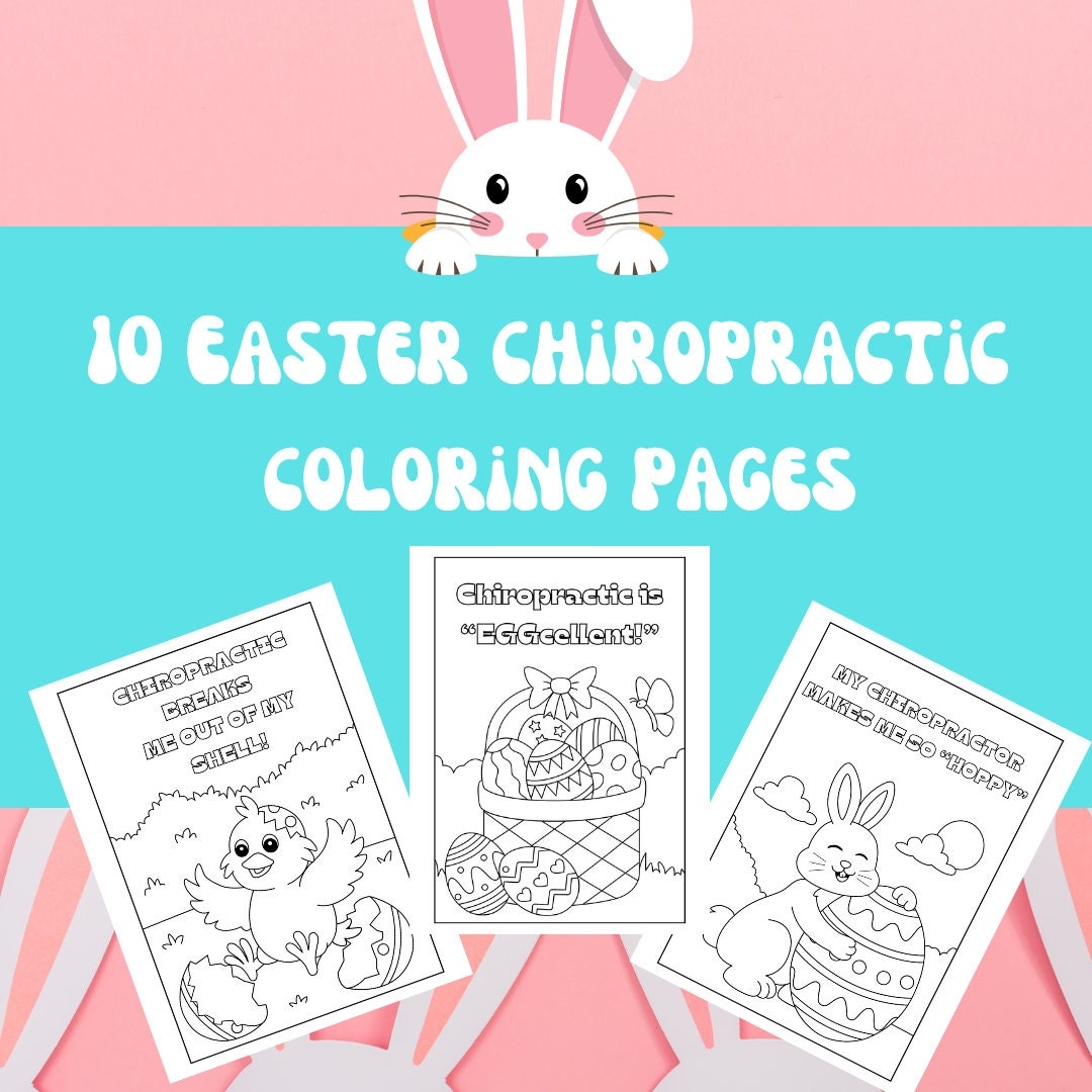 Easter Chiropractic Coloring Pages Etsy