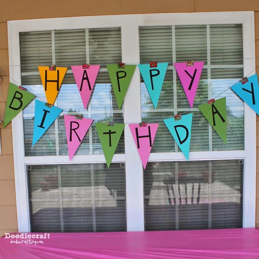 Easy Happy Birthday Pennant Banner 
