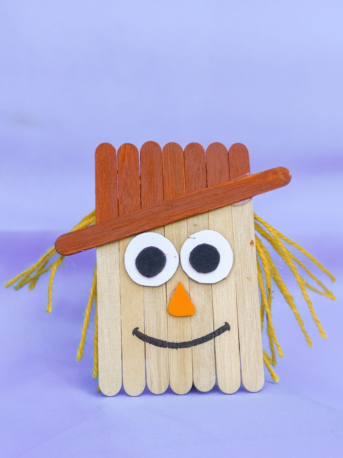 Easy Popsicle Stick Scarecrow Kids Craft Idea Play Party Plan