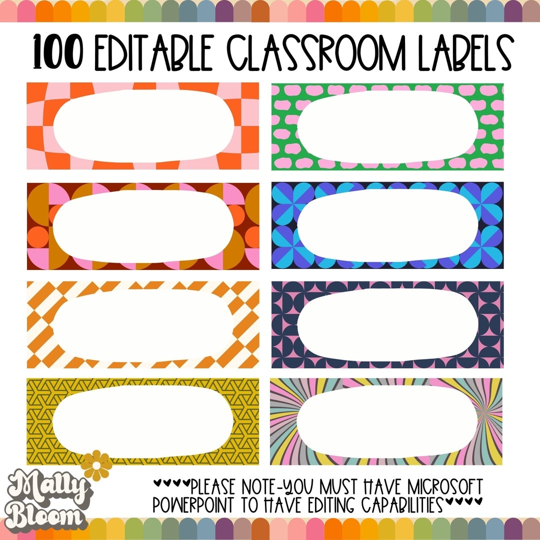 Editable Classroom Labels Classroom Printable Labels Class Nameplates Labels For Class Editable Organization Labels Classroom Schedule Etsy