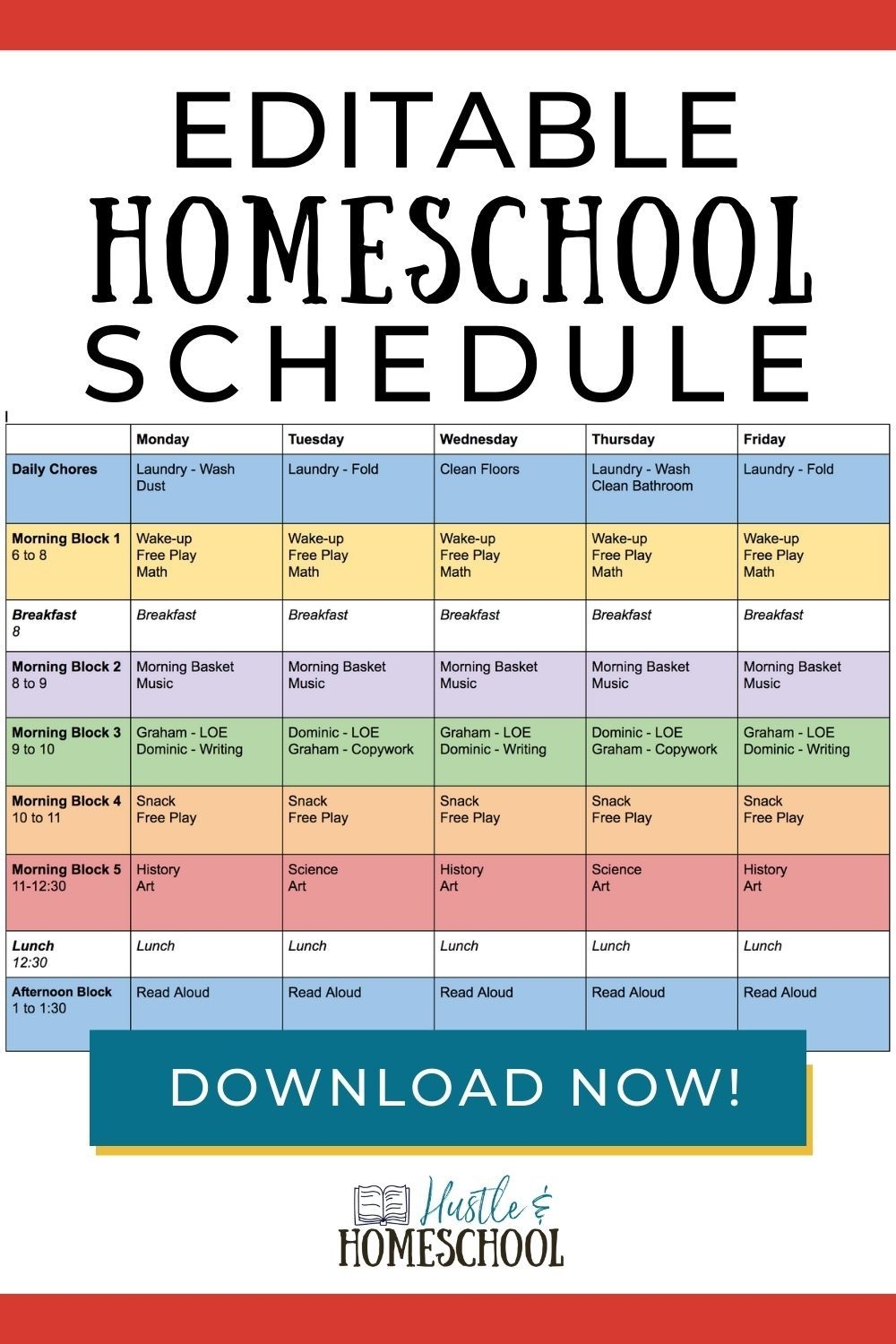Free Homeschool Routine Printables Pictures