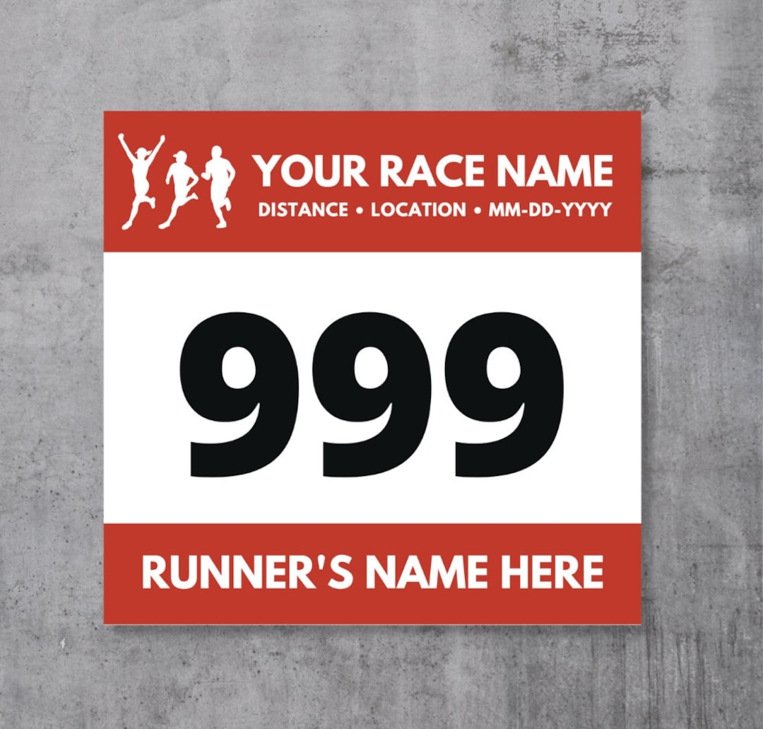 Editable Race Bib Fully Customizable Template Editable Running Bib Canva Template Etsy