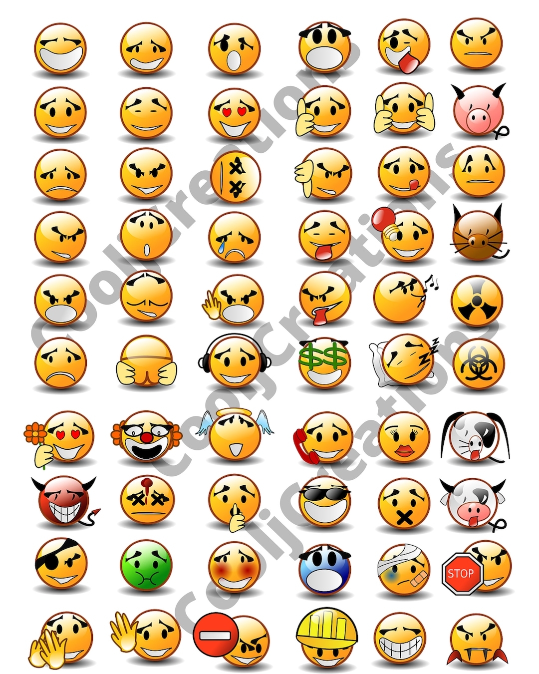 Emoji Emotions Scrapbooking Emojis 109 Emojis Feelings Emoji Clipart Emoji Faces Instant Download Etsy