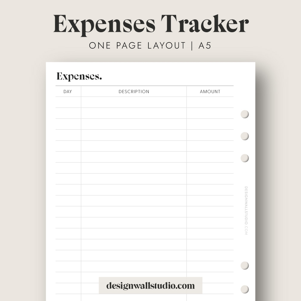 Expense Tracker Printable Free