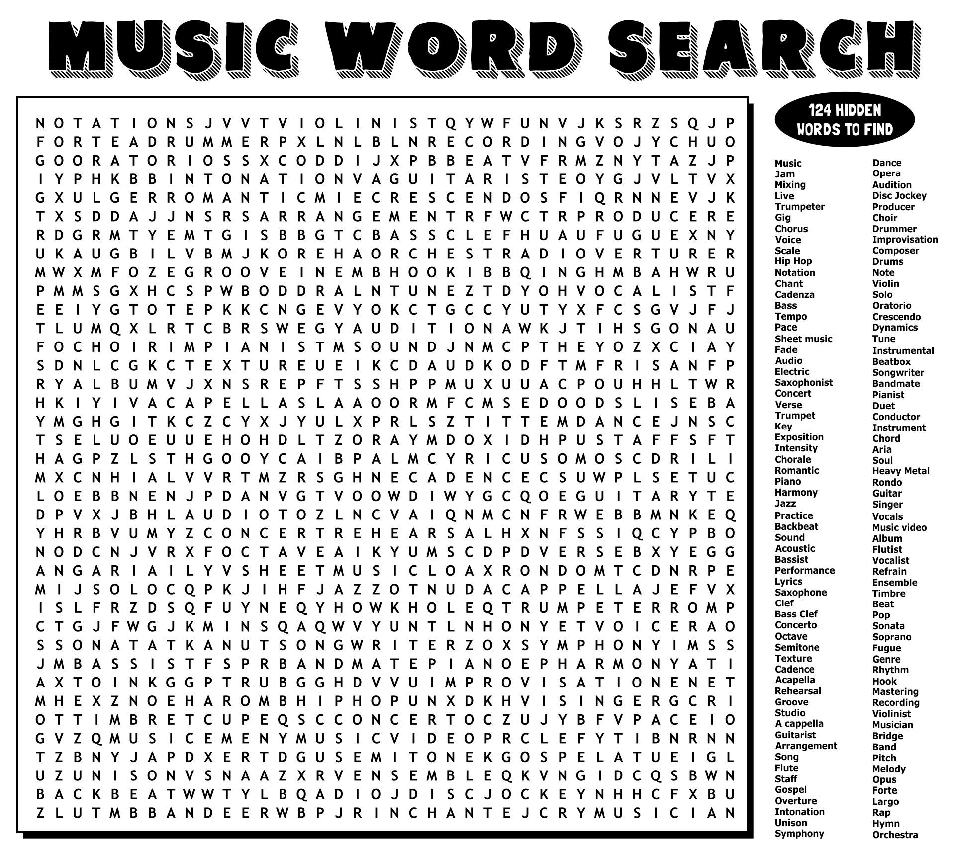 Extremely Hard Word Search 20 Free PDF Printables Printablee