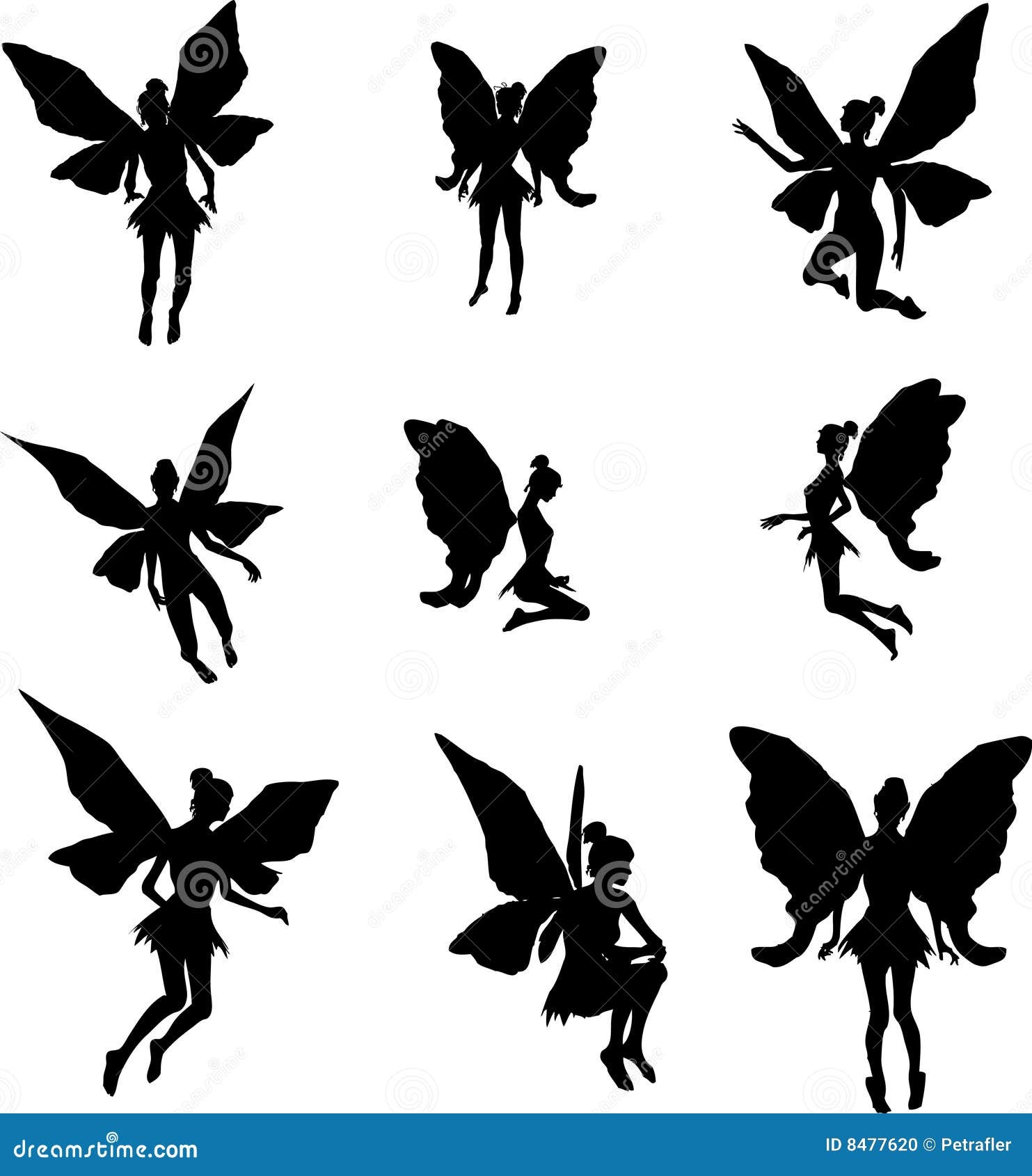 Fairy Silhouettes Stock Vector Illustration Of Beauty 8477620