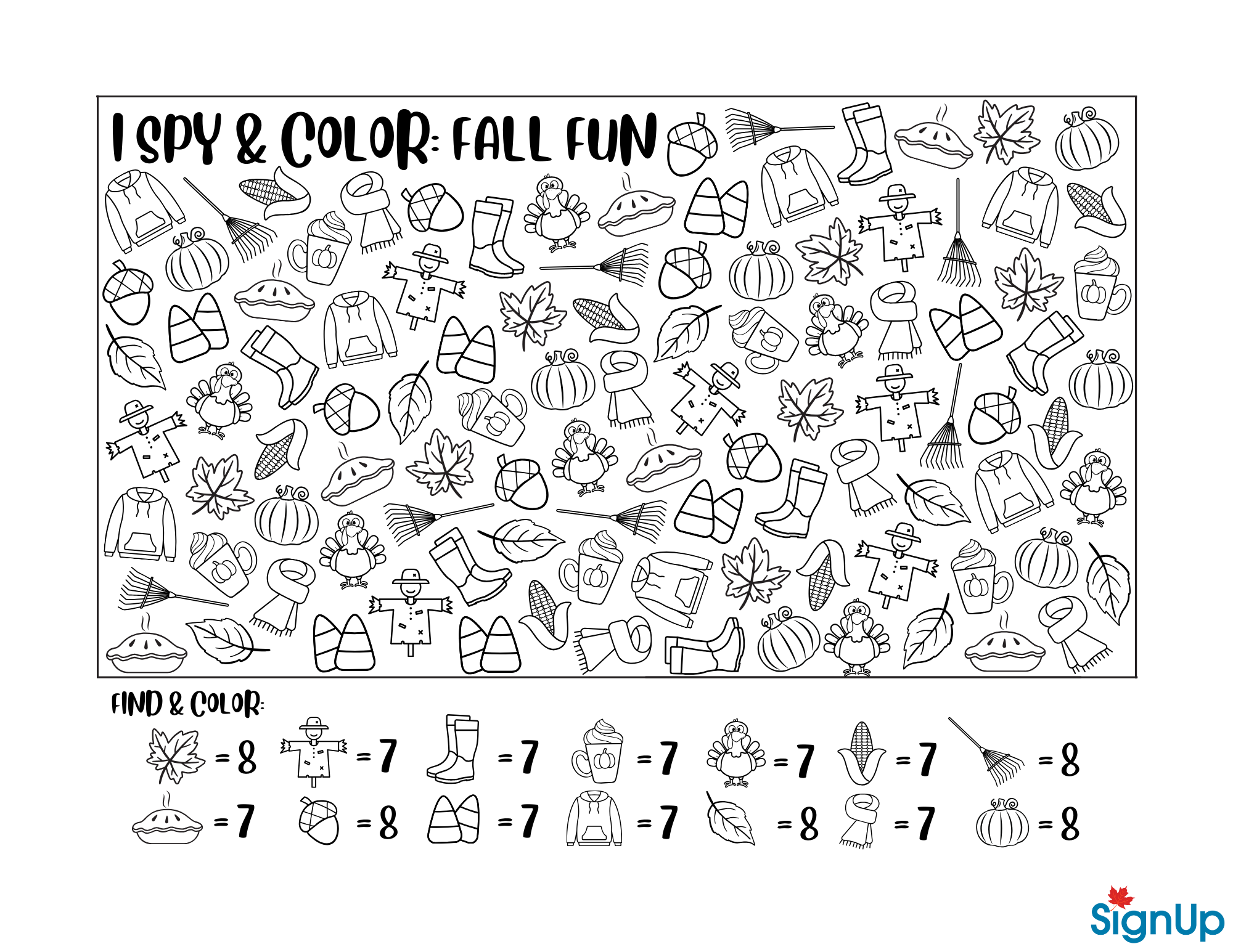 Free Autumn Printables Activity Pages