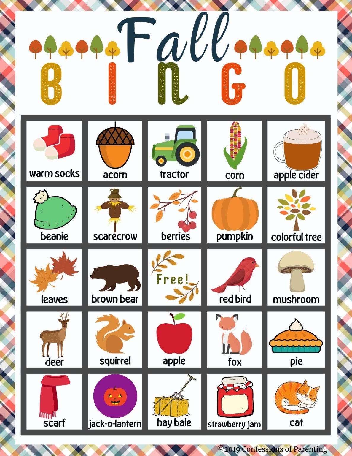 Fall Bingo Free Printable
