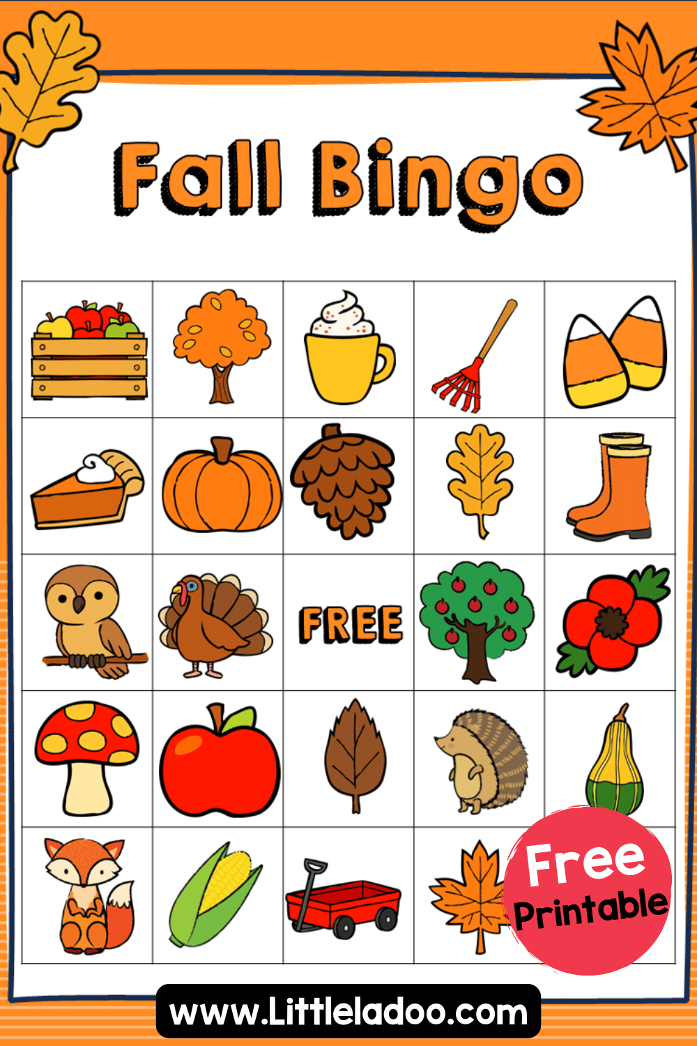 Fall Bingo Free Printable 