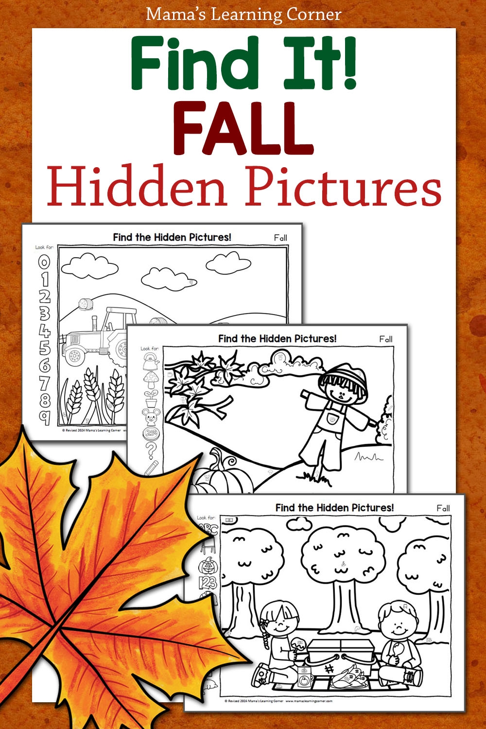 Fall Hidden Pictures Worksheets Mamas Learning Corner