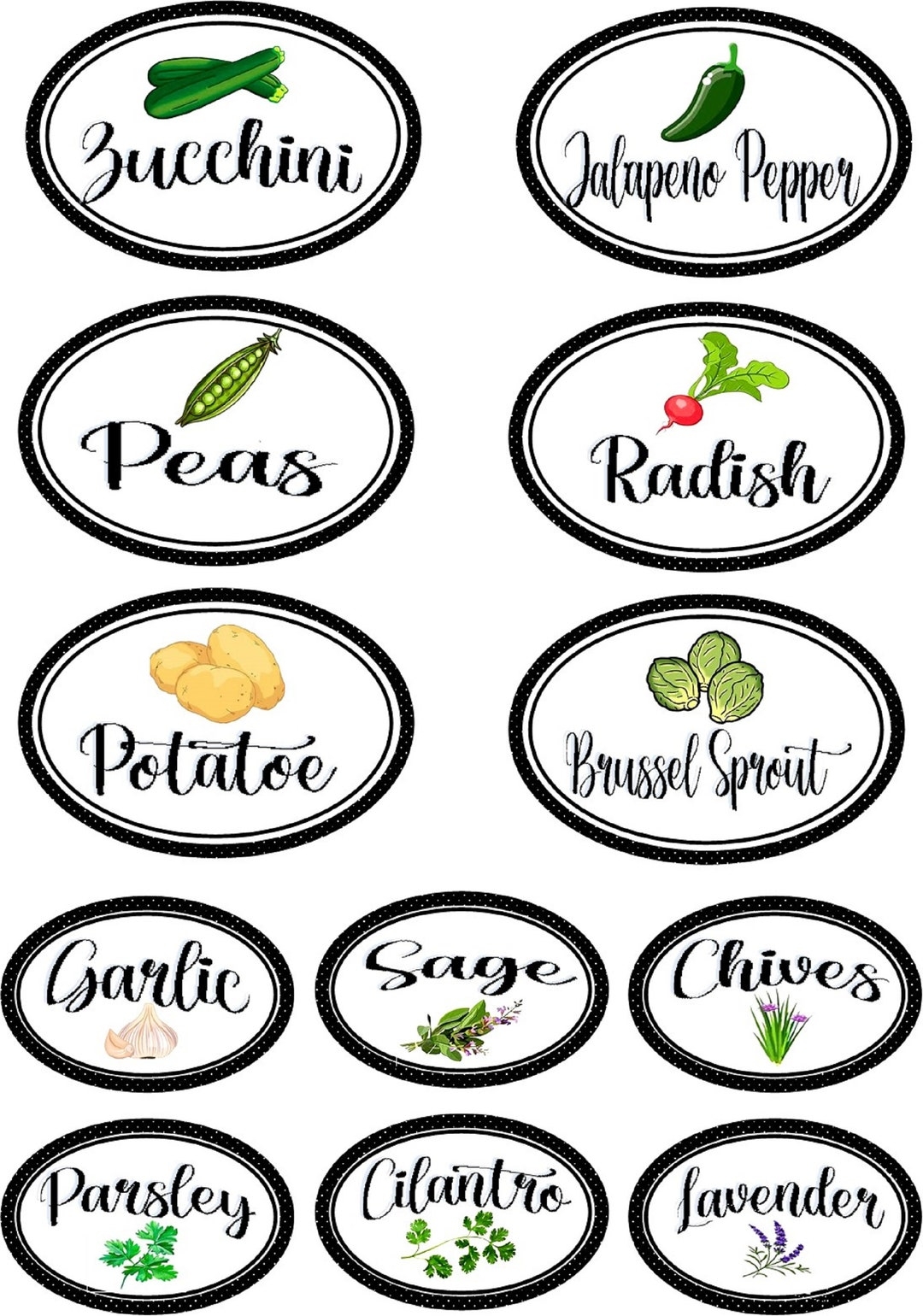 Fall Plant Marker Printable Spring Garden Markers DIY Printable Herb Label Printable Fall Garden Sign Printable Vegetable Plant Marker Etsy