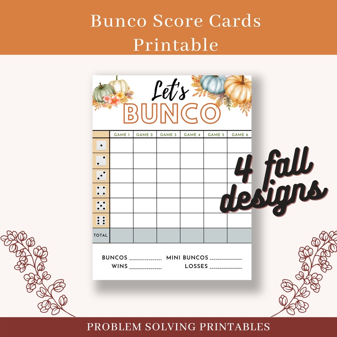 Free Printable Bunco Fall