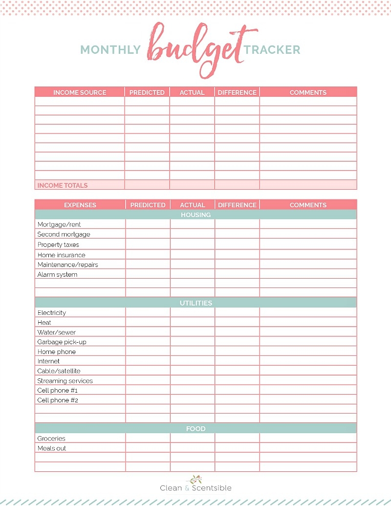 Free Spending Tracker Printable