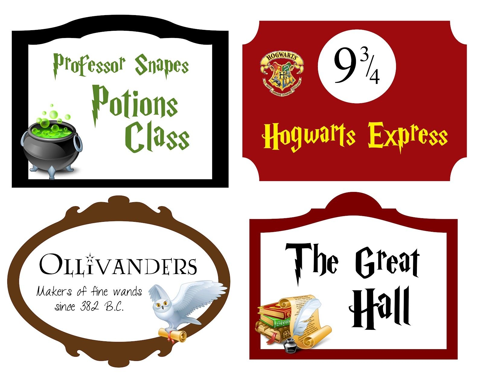 Family Life Harry Potter Party Free Printables