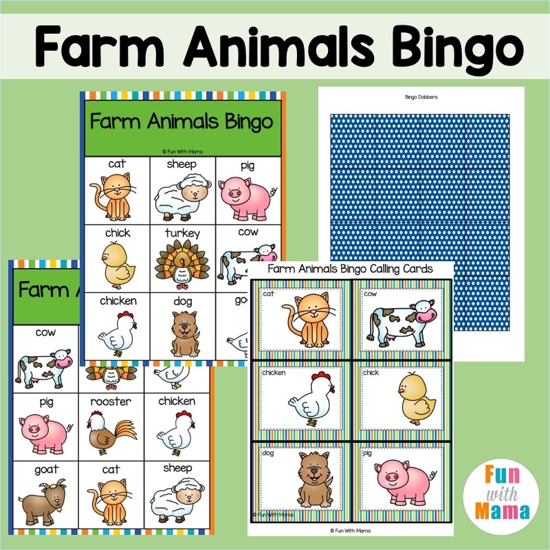Farm Animal Bingo Printable Free Bingo Cards Fun With Mama