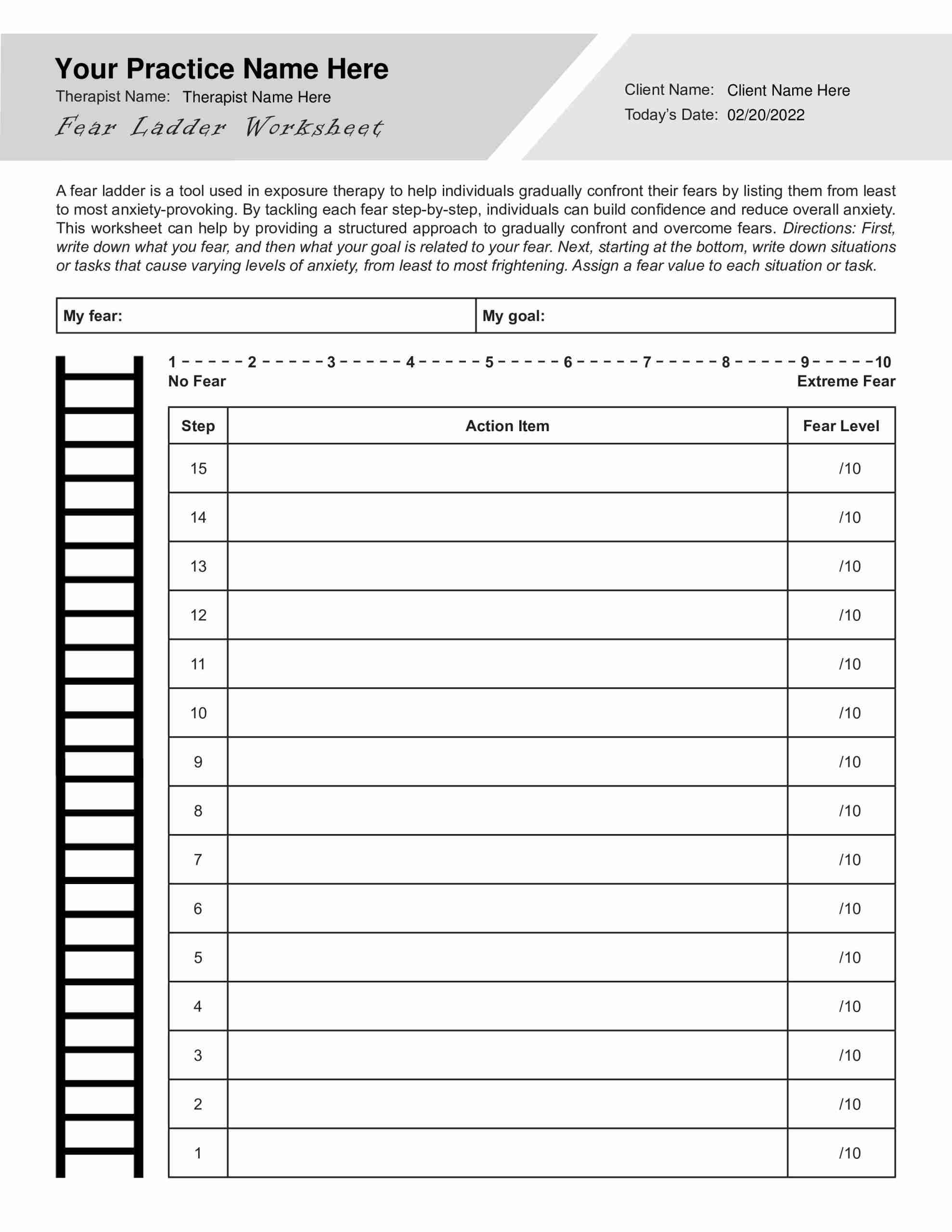 Free Printable Ladder Worksheets