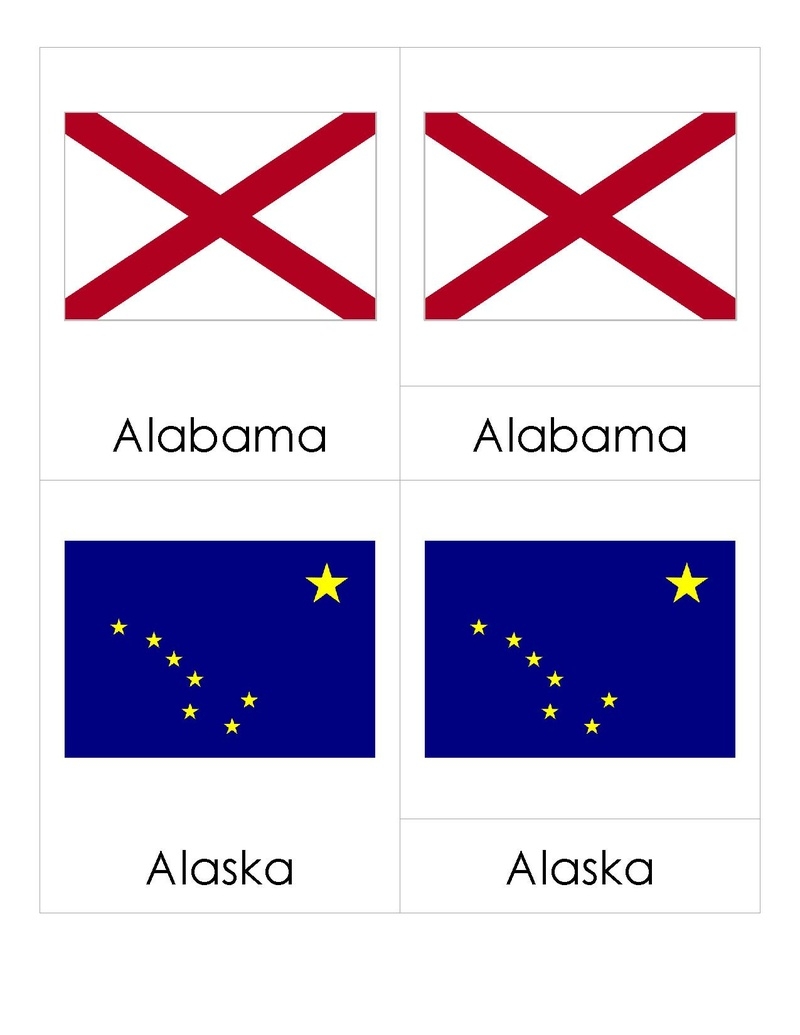 File 3PC USA State Flags pdf Montessori Album