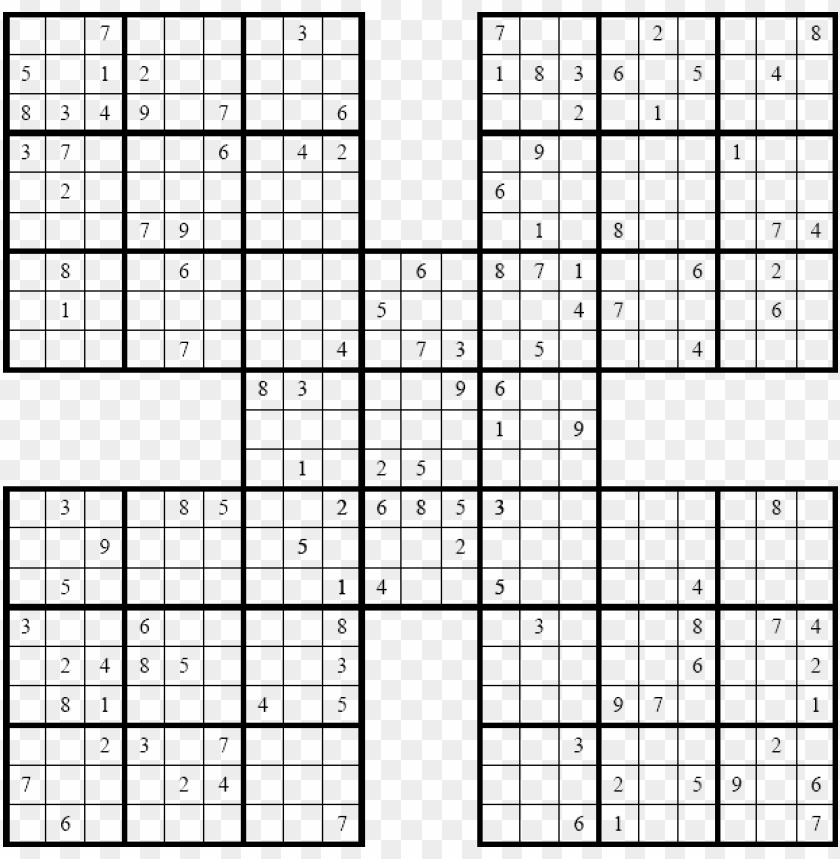 File Samurai sudoku Big Sudoku Printable PNG Transparent With Clear Background ID 199892 TOPpng