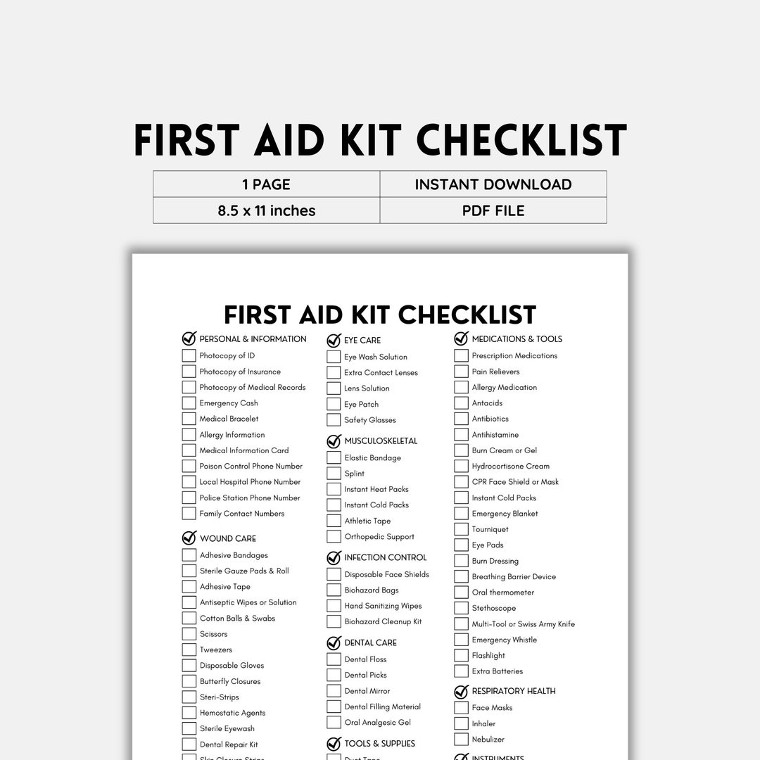 Free First Aid Guide Printable