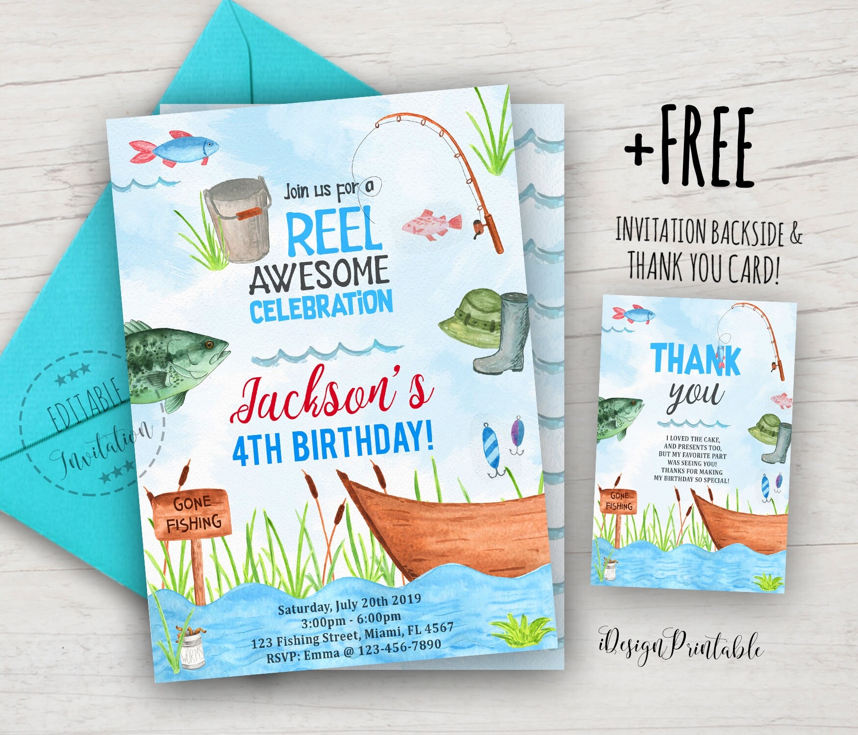 Free Printable Fishing Birthday Invitations