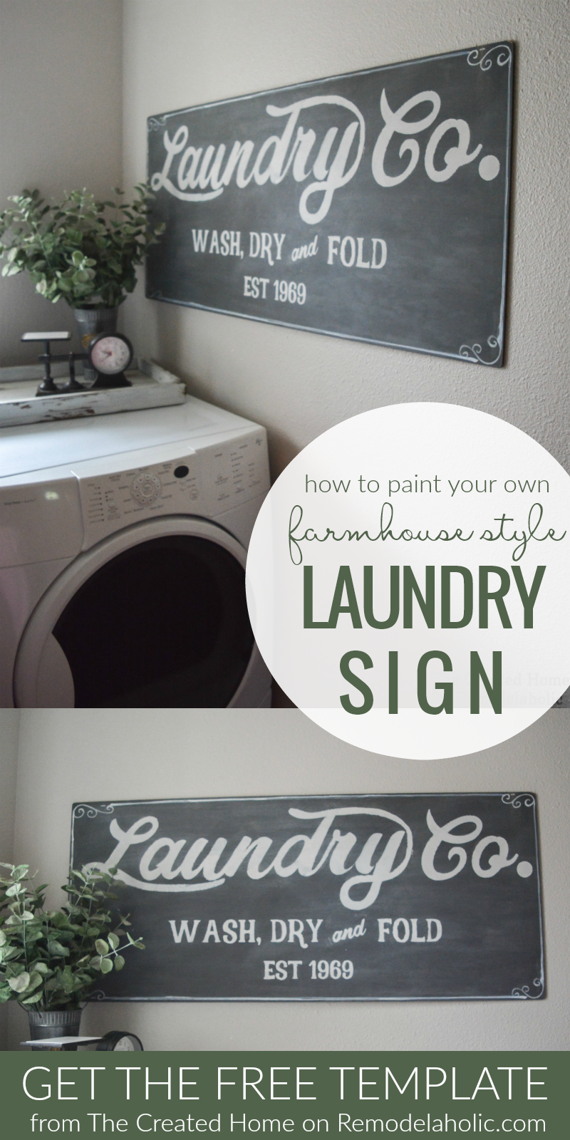 Fixer Upper Inspired Farmhouse Laundry Sign Free Template Remodelaholic