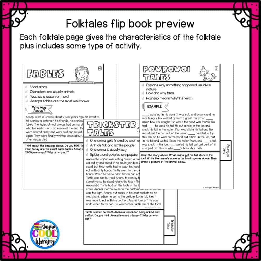 Folktales Flip Book Activity Staying Cool In The Library