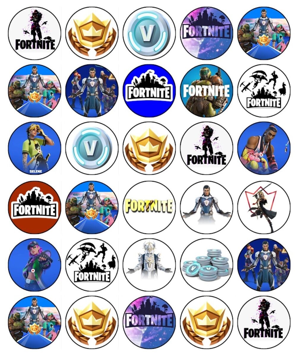 Fortnite Cupcake Topper Edible Wafer Birthday Cake Gaming Decorations EBay