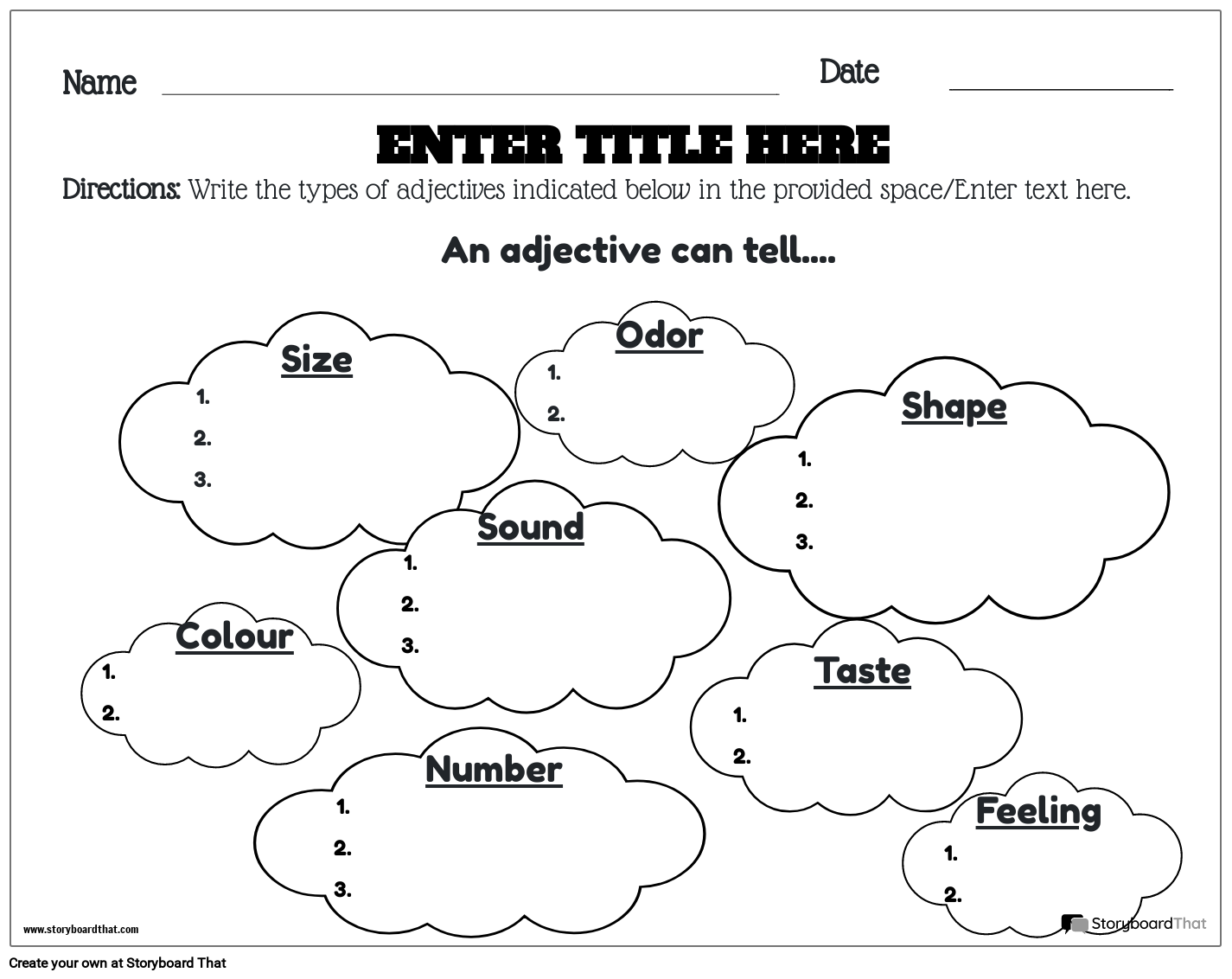 Free Printable Worksheets Adjectives