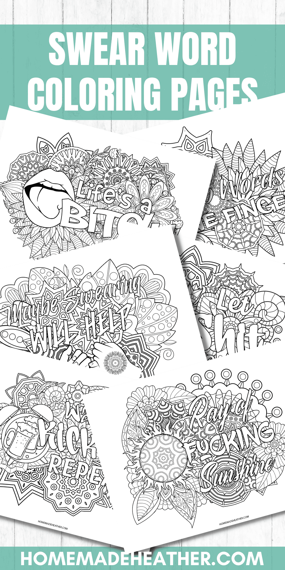 Free Adult Swear Word Coloring Pages Homemade Heather