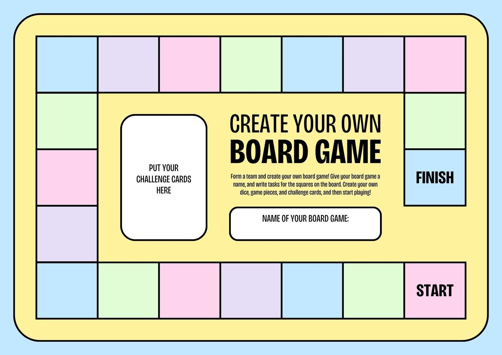 Free Printable Board Game Templates
