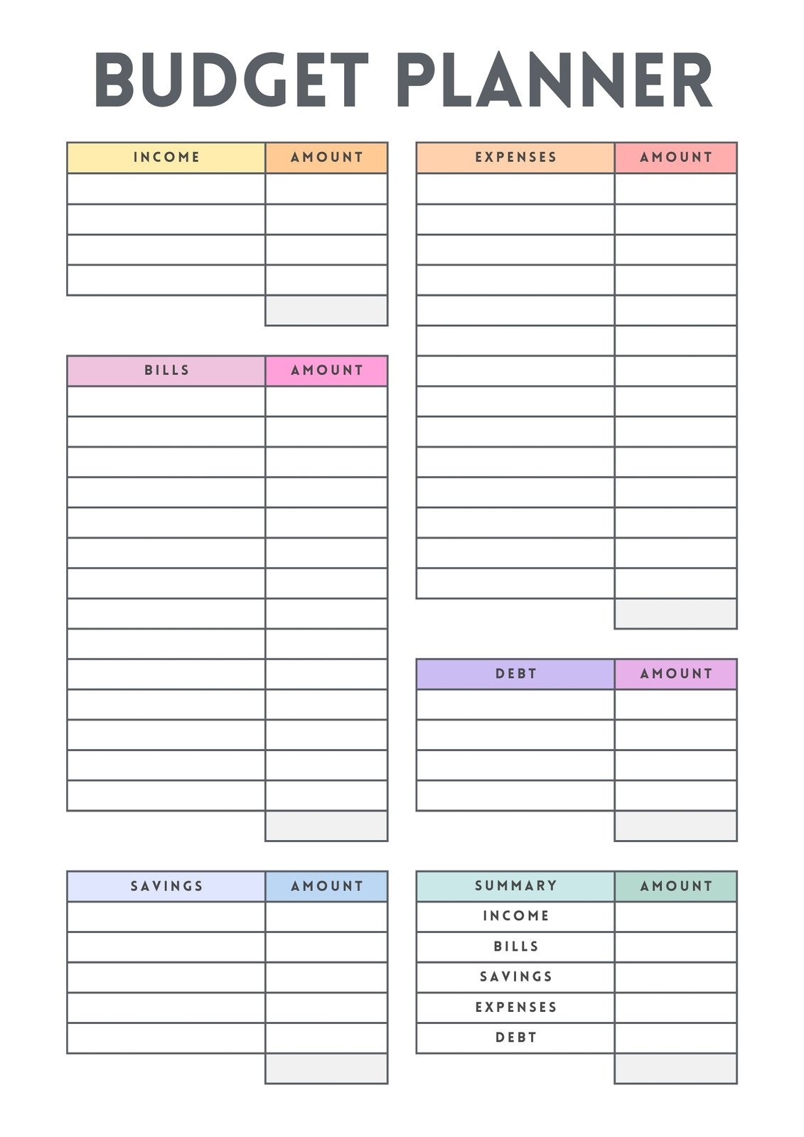 Budget Printables Free