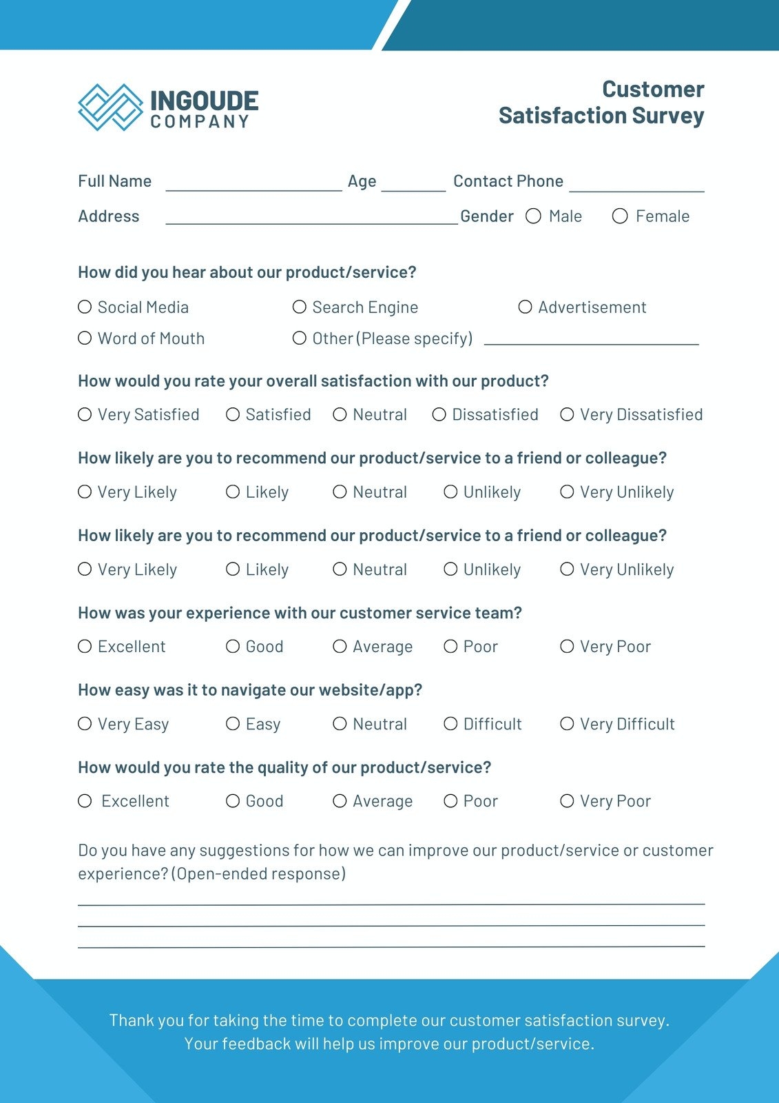 Create Printable Survey Free