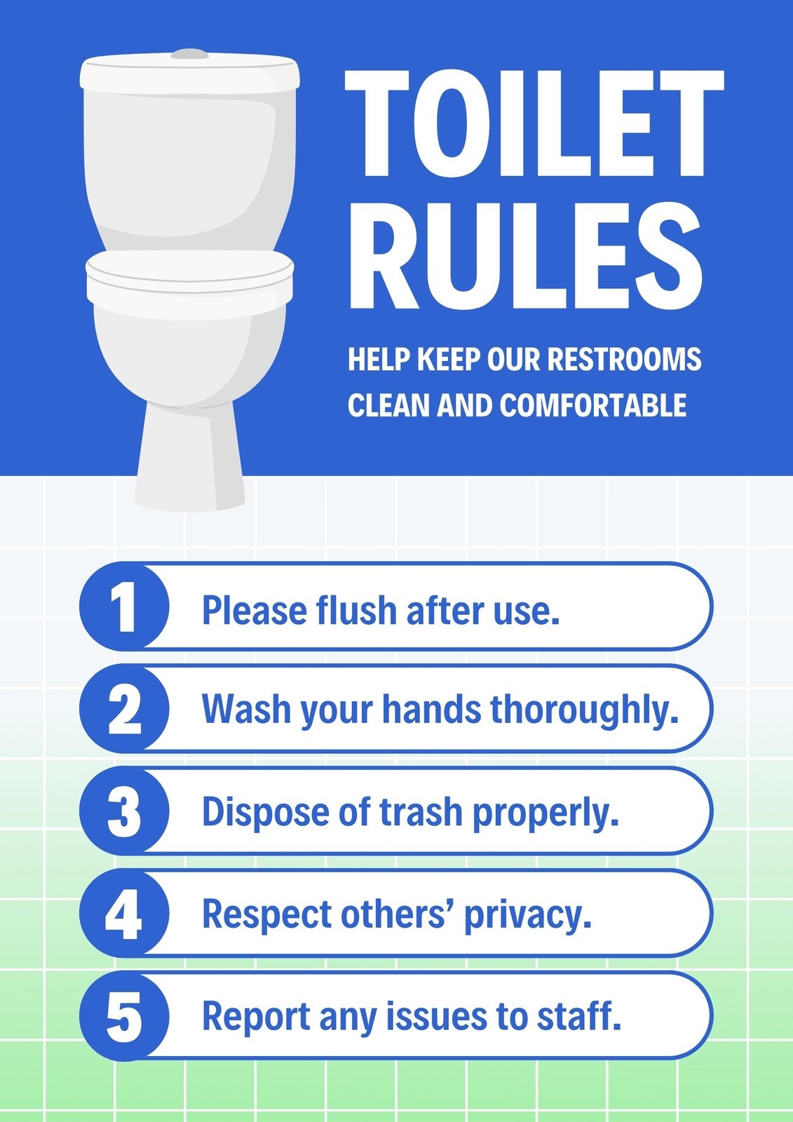 Free Bathroom Rules Printables
