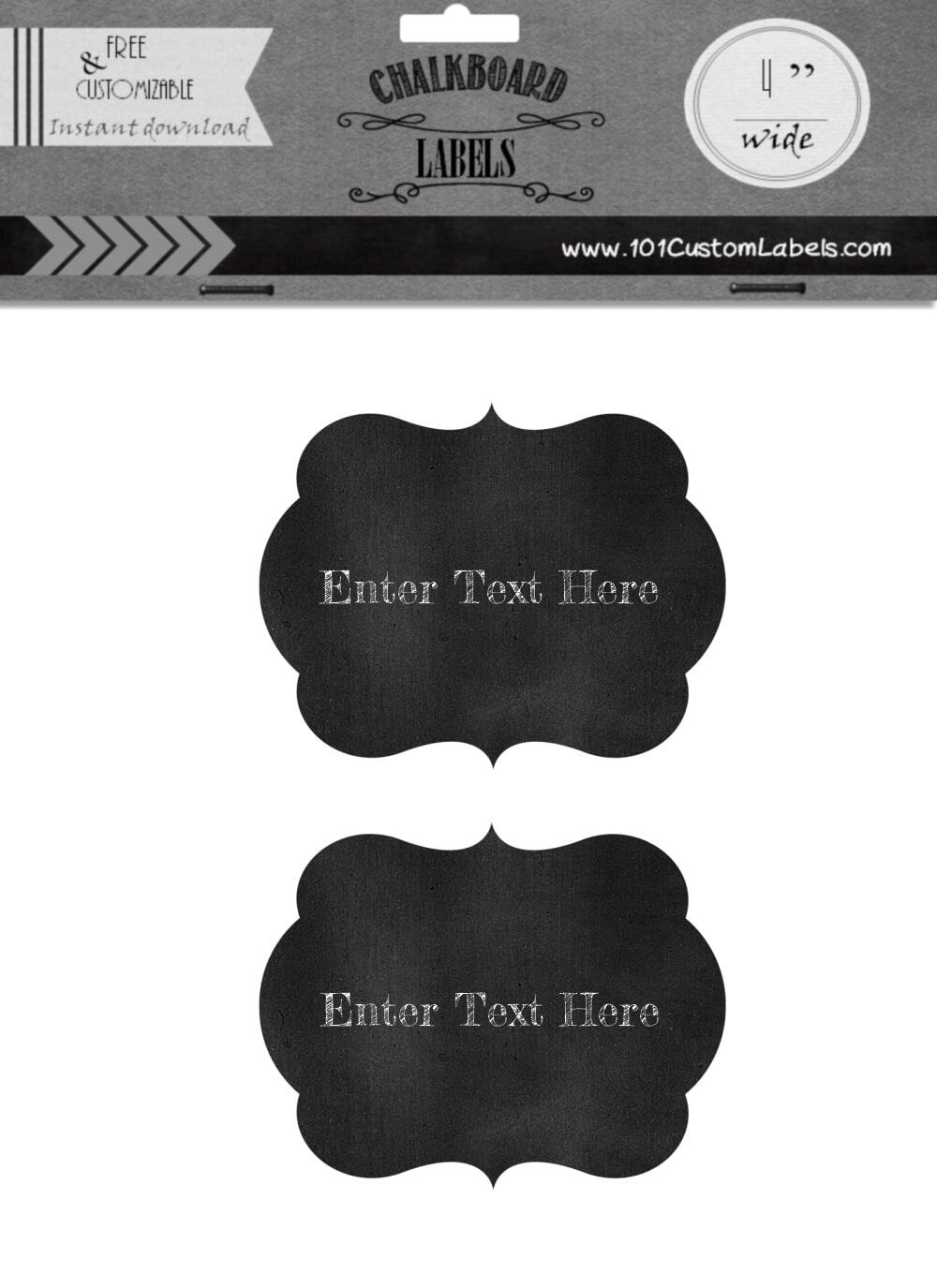 Free Bracket Chalkboard Labels