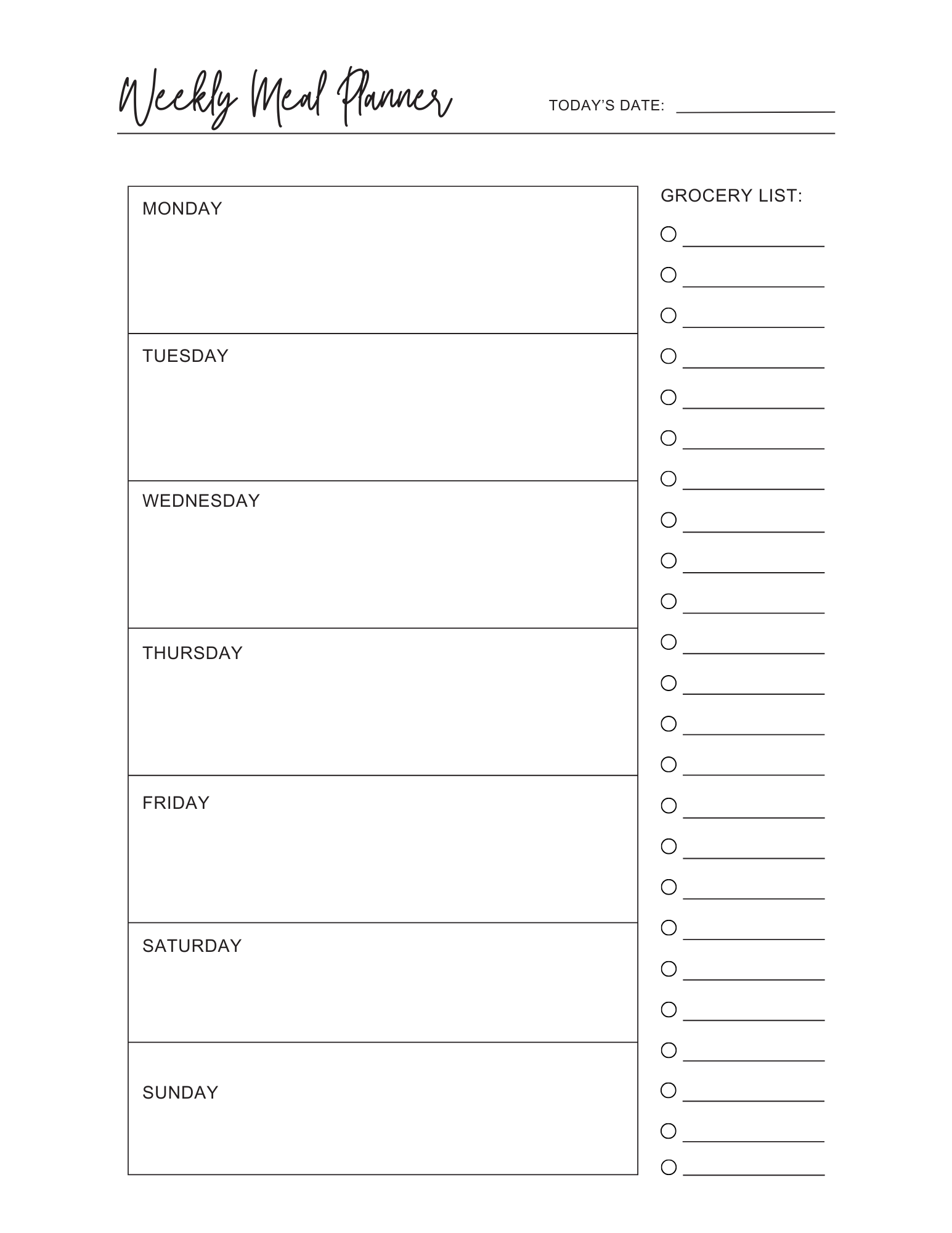 Free Calendar And Menu Printable Handmade Farmhouse