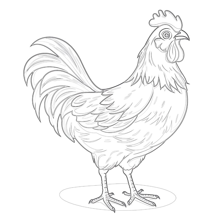 Free Chicken Coloring Page Coloring Pages Mimi Panda