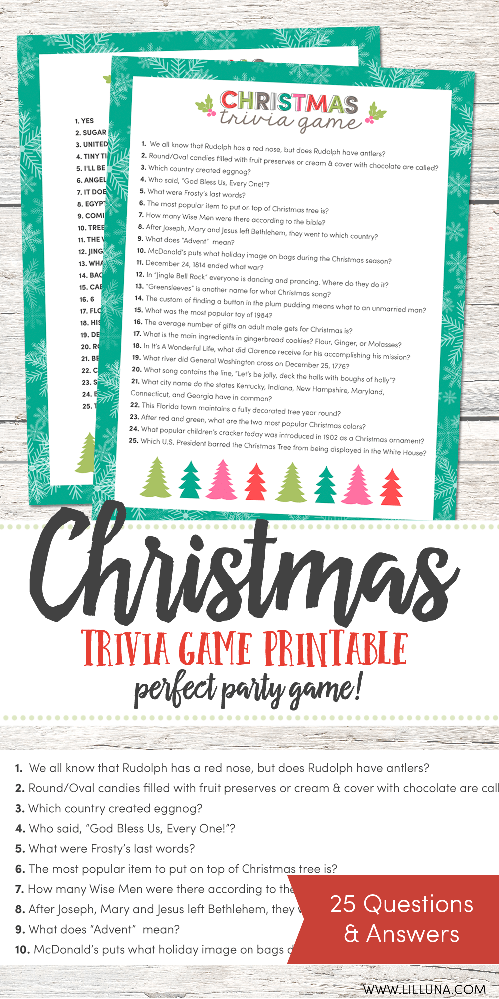 Free Christmas Trivia Printables